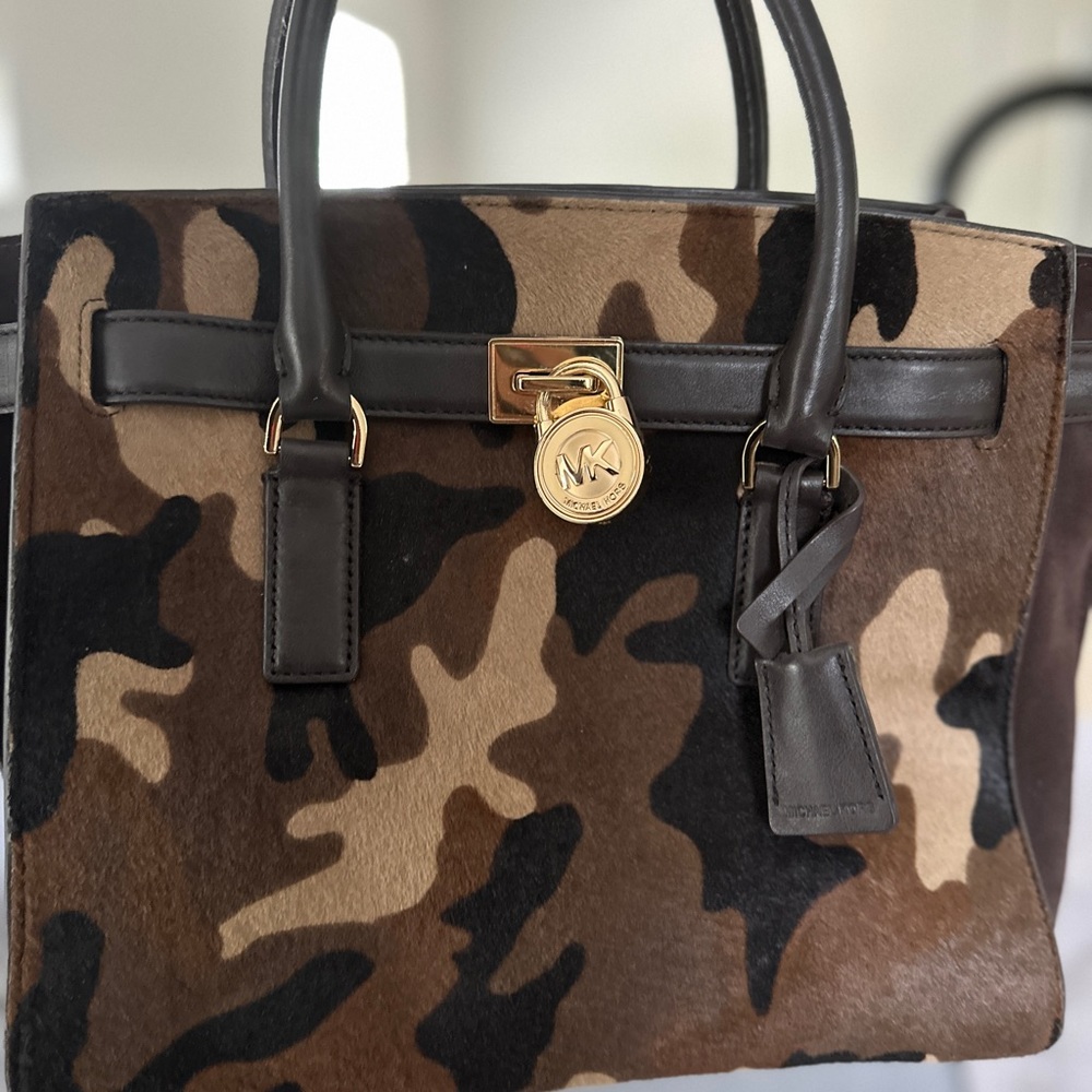 Michael Kors Calf Hair & Leather Military Tote